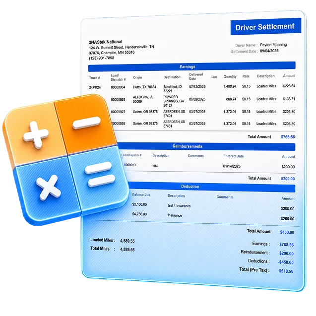 Automatic driver payment calculation